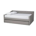 thumbnail image 1 of Allora Full Size Light Grey Upholstered Daybed with Trundle, 1 of 12