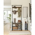 thumbnail image 4 of VASAGLE 4-in-1 Hall Tree with Shoe Bench for Entryway Bench with 9 Removable Hooks 13.3 x 28.3 x 72.1 Inches Coat Rack Rustic Brown and Black, 4 of 9