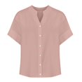 thumbnail image 3 of UPPADA 3/4 Sleeve Tops for Women Summer 2025 Trendy T Shirts Boho Solid Color Blouse Loose Fit Casual Round Neck Pullover, 3 of 4