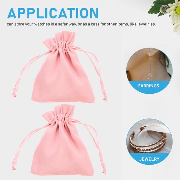 FENGGUIQU Treat Bag 6Pcs Pink Flannel Bags for Sweets Wrapping