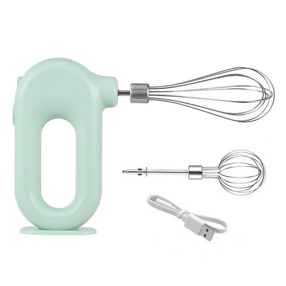 Batidor de crema de huevo eléctrico, batidor de crema de cocina automático ajustable de mano, batidora de mantequilla, agitador, herramientas Herramientas y accesorios para hornear verde 2 varillas Injueey HA007445-04B