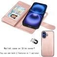 thumbnail image 5 of iPhone 17 Case,for iPhone 17 6.3" Wallet Phone Case,Takfox PU Leather Magnetic Detachable Card Holders Shockproof Kickstand Protective [Flip Folio Cover] for iPhone 17 - Pink, 5 of 7
