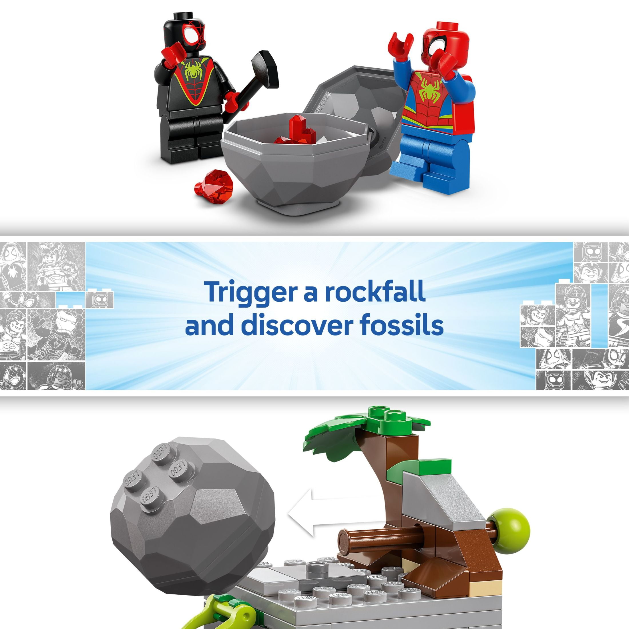 LEGO Marvel Spidey And His Amazing Friends Team Spidey Dino Crawler Rescue - Car and Adventure Preschool Building Toy for Kids, Boys and Girls, Ages 4+ - Gift Idea for Birthdays - 11199