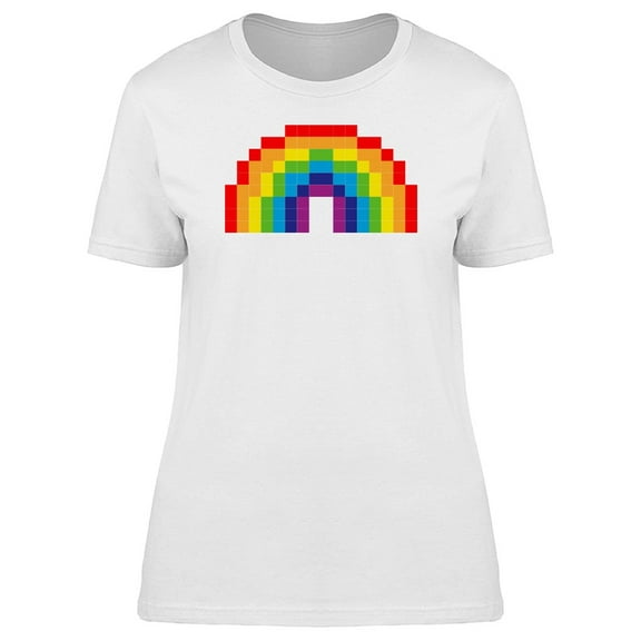 Rainbow Pixel Art T-Shirt Women -Image by Shutterstock, Female Medium