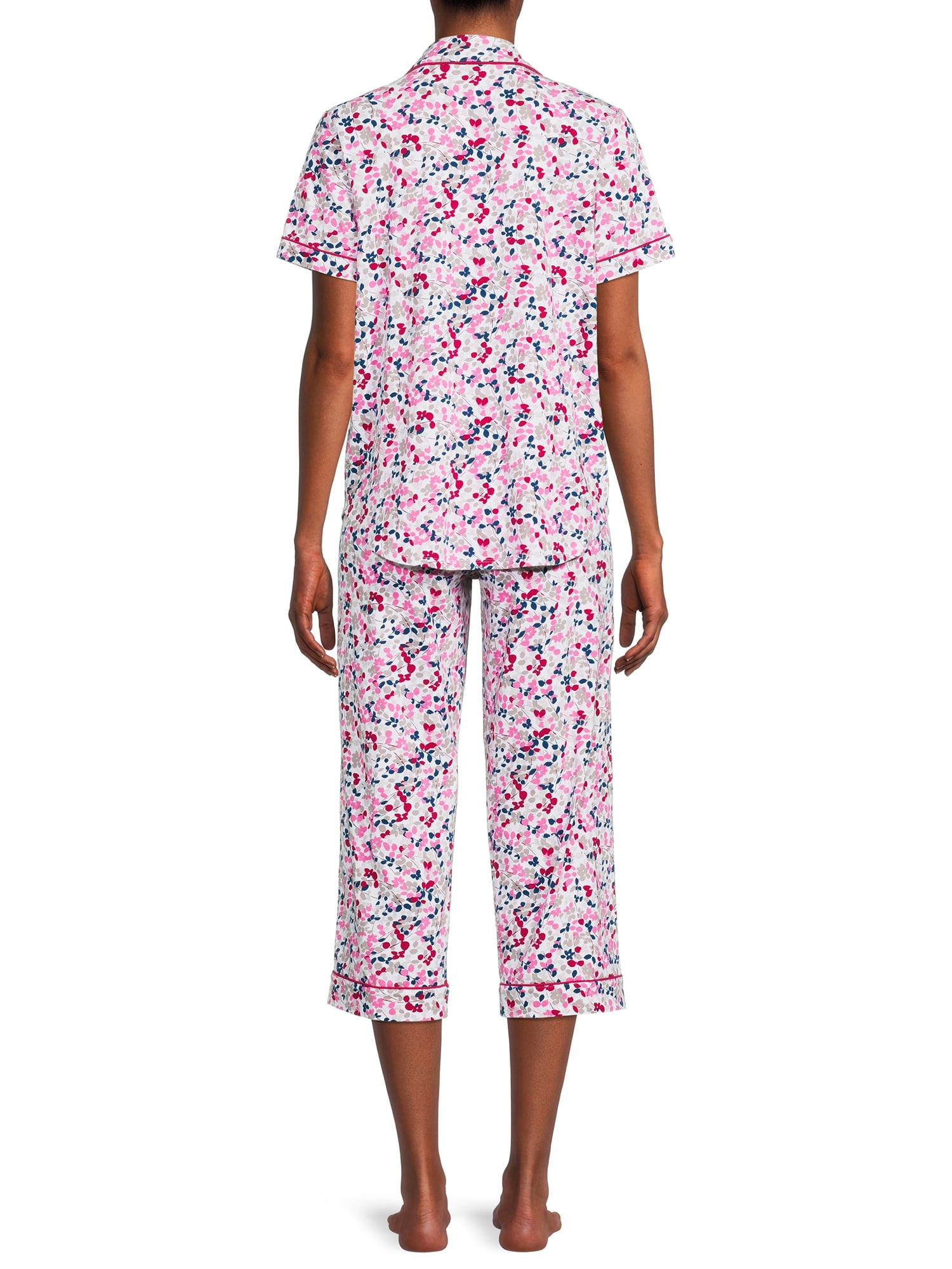 Secret Treasures Women's Plus Traditional Short Sleeve Notch Collar Pajamas Set