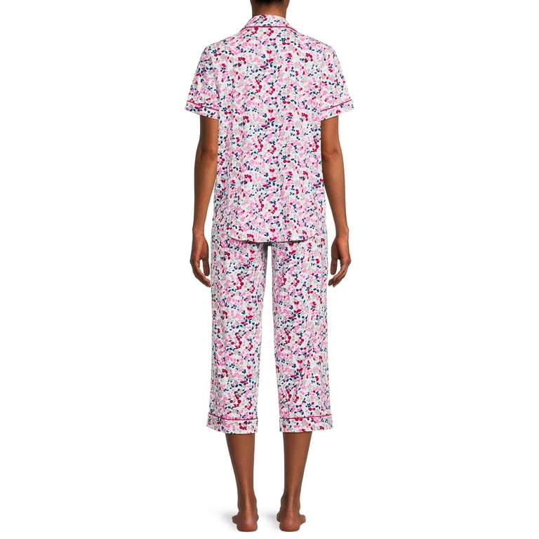 Secret Treasures Women s Plus Traditional Short Sleeve Notch Collar Pajamas Set Walmart