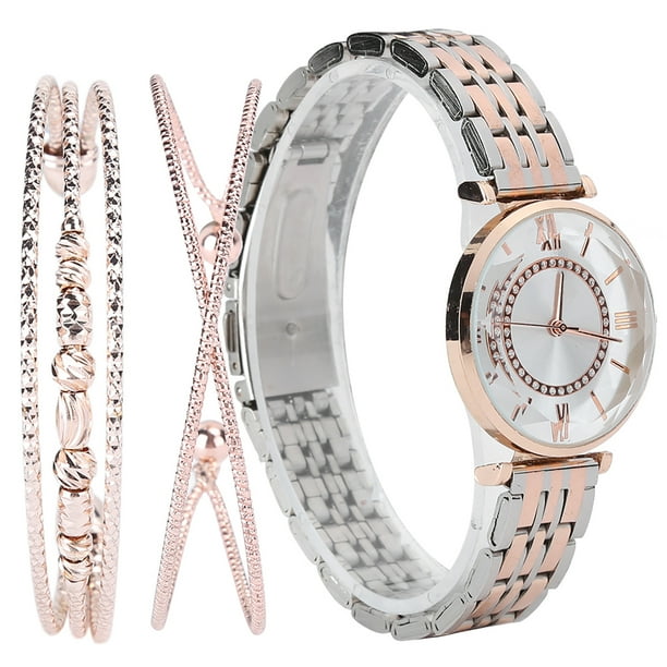 Juego de reloj de mujer con caja de regalo de sincronización precisa en 2 colores juego de regalo de joyería cumpleaños chicas hermosas Día de San Valentín para la ANGGREK Otros