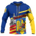 thumbnail image 4 of Sudadera con cremallera y estampado 3D de la bandera de Rumania para hombre, sudaderas con capucha y emblema rumano, sudaderas holgadas de manga larga a la moda para la calle, 4 of 5