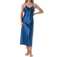 thumbnail image 2 of INSPIRE CHIC Womens Satin Robe Set 2 Pieces Nightgown Silky Soft Midi Camisole Sexy Pajama Sets Kimono Bridesmaid Robes L Blue, 2 of 6