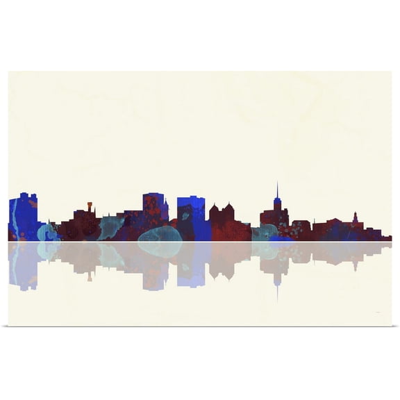 Great BIG Canvas | "Buffalo New York Skyline I" Art Print - 48x32