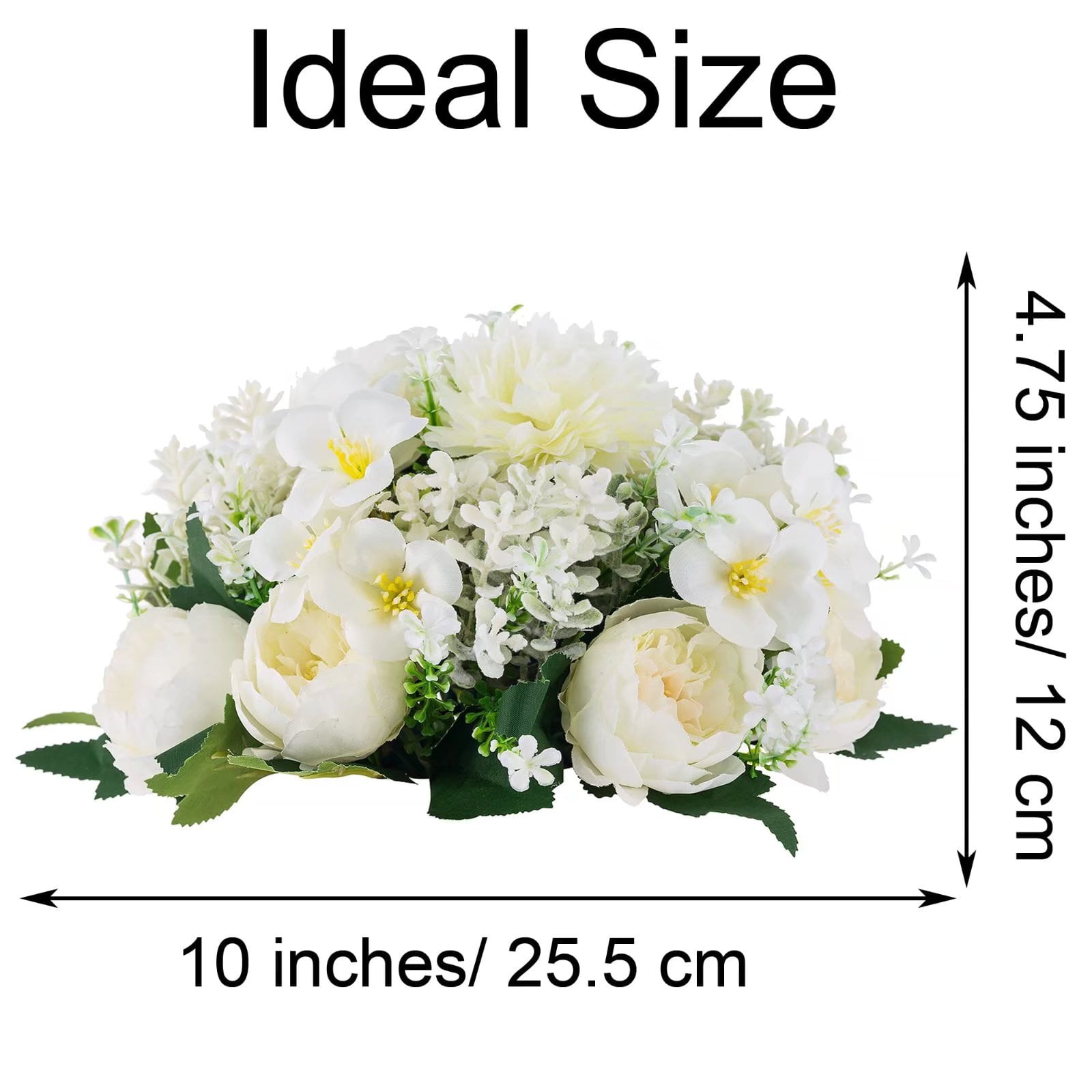 Fake Flowers Kissing Ball for Wedding Centerpieces Set of 10 White Artificial Flower Arrangements