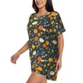 thumbnail image 2 of Balery Pumpkins And Sunflowers2 Pattern Womens Pajama Sets 2 Piece Soft Short Sleeve Top and Shorts Sleepwear Round Neck Pjs Lounge Set with Pockets-XX-Large, 2 of 7