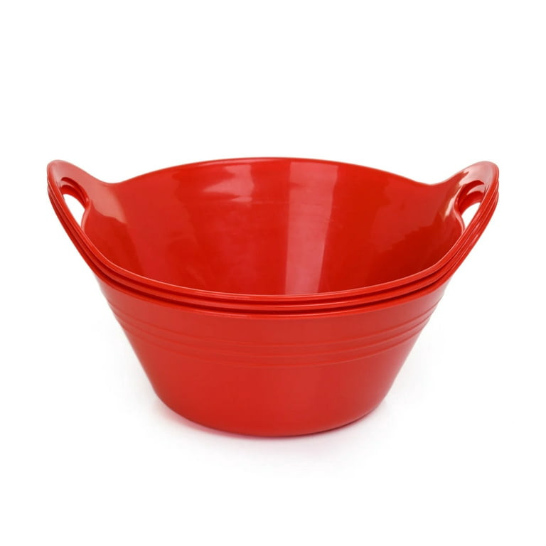 Mintra Home - Plastic Bowls with Covers 4 Pack Red