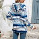 thumbnail image 4 of Sudadera con Capucha para Mujer Patrones Estampados De Rayas De Colores Sudadera De Lana con Cordón Y Capucha De Manga Larga para Uso Diario Rayas Finas Azules S, 4 of 6