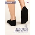 thumbnail image 7 of HUGH UGOLI Women Bamboo No Show Socks | Non Slip Invisible Liner Socks | Soft, Thin & Seamless Low Cut Socks | Black / Light Gray | Shoe Size 6-9 | 6 Pairs, 7 of 7