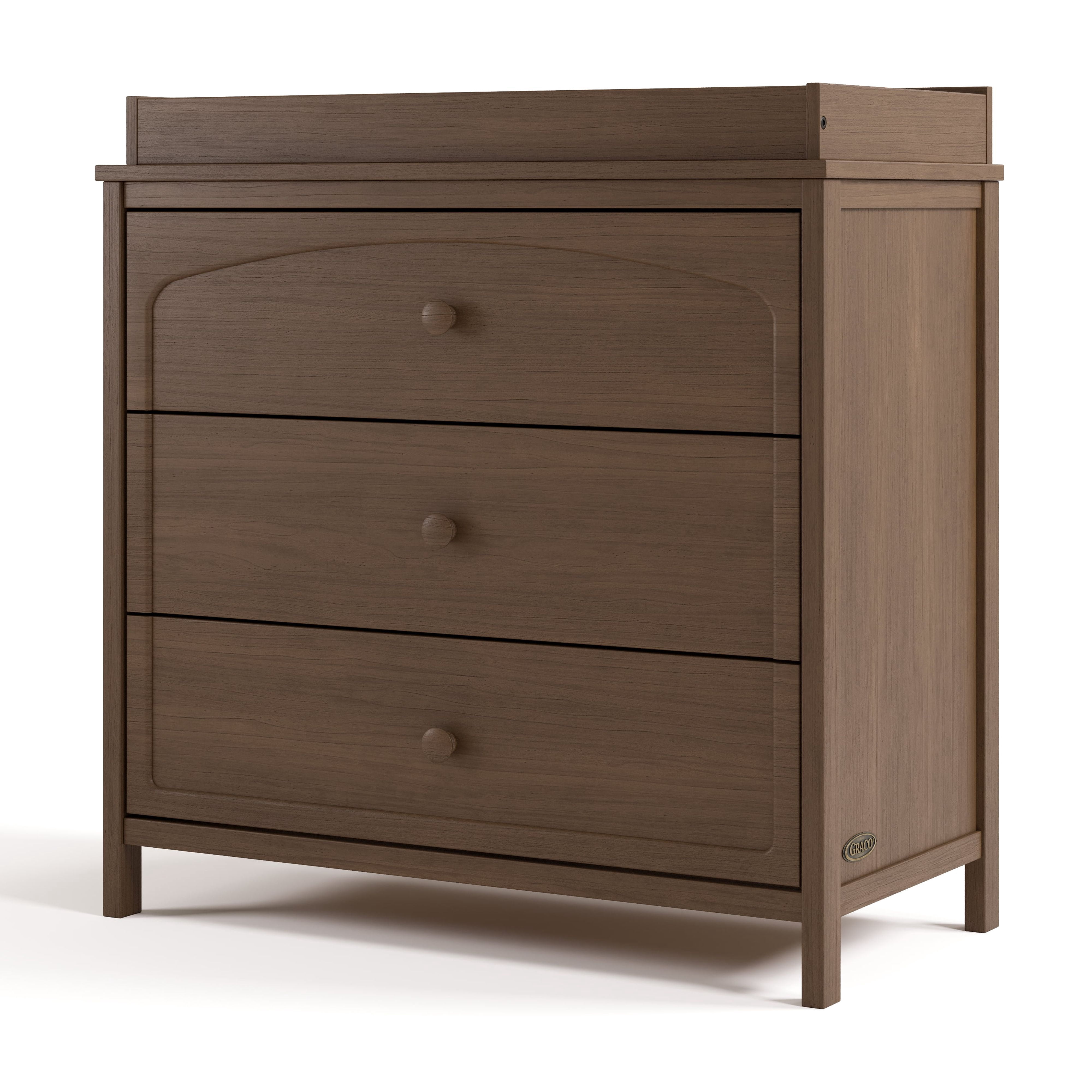 Graco Olivia 3 Drawer Chest with Infant Changing Topper, Hazelnut