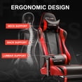thumbnail image 6 of GTPLAYER Gaming Chair, Ergonomic Office Desk Chair with Lumbar Support, PU Leather, Footrest & Adjustable Headrest, Red, 6 of 8