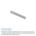 thumbnail image 4 of Uxcell Fully Threaded Rod M6 x 45mm 1mm Thread Pitch 304 Stainless Steel Right Hand Threaded Rods Bar Studs 5 Pack, 4 of 6