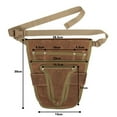 thumbnail image 2 of Blueek 3-Pocket Durable Woodworking Tool & Gardening Waist Bag - Adjustable Strap Belt, Carpenter Tool Pouch Storage for Outdoor Activities, Brown,12in, 2 of 9