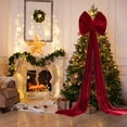 thumbnail image 5 of Danhjin Christmas Bows, Flocked Fabric Red Bow Hanging Decorations for Christmas and Festival Scene Decorations, Creating Festive Atmospheres for Home and Party Use, 5 of 7