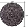 thumbnail image 4 of 15 Inch Round Braided Placemats Set of 4, Washable Heat Resistant Cotton Polyester Circle Place Mats for Kitchen Dining Table - Black, 4 of 7
