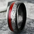 thumbnail image 5 of Tungsten Carbide Rings for Men Wedding Bands for Him 8mm Black Clockwork Gears & Red Wire, 5 of 5