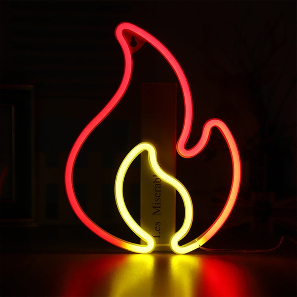 Enig med polet inden længe Flame Shaped Neon Signs LED Neon Lights (Red) - Walmart.com