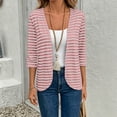 thumbnail image 7 of Cardigan for Women Cardigan Sweaters Fall Fashion Clothes 2026 Women's Casual Striped Long-Sleeve Cardigan Jacket/Top Pink Xl, 7 of 7