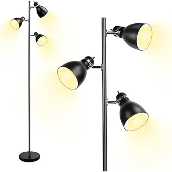 Black universal head floor lamp(not include bulb)