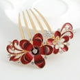 thumbnail image 5 of Vintage Blue Flower Rhinestone Hair Comb - Crystal Bridal Hair Side Comb Clip for Women and Girls - Perfect for Weddings and Special Occasions, 5 of 15