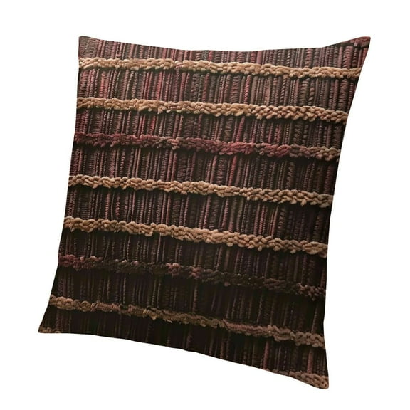 BANET  Dark Brown Decorative Throw Pillow Covers Soft Corduroy Striped Boho Pillow Cases Square Cushion Covers for Couch Sofa Bed Farmhouse Home Décor 12x12in