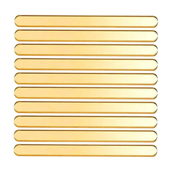 10âPack Glossy Golden Mirror Acrylic Sticks Smooth Reusable DIY Craft Sticks for Homemade Ice Cream Home School Art Projects