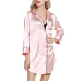thumbnail image 5 of KEINXS Women‘s Satin Sleepshirt Long Sleeves Oversize Pajama Tops Button Down Nightgowns Sexy Home Wearing New, 5 of 6