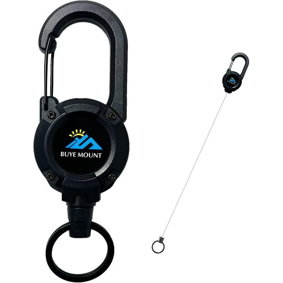 Retractable Keychain Heavy Duty Multitool Carabiner Badge Holder 58cm Stainless Steel Cord for Men Women Easy Use Lightweight Design