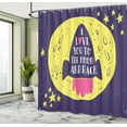 thumbnail image 5 of Ambesonne Saying Shower Curtain, Rocket Space Moon Love, 69"Wx84"L, Yellow Indigo, 5 of 5