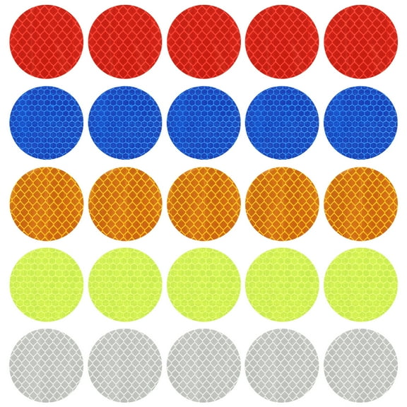 Uxcell 1.96" Reflective Stickers, High Viscosity Round Waterproof Reflective Sticker 50 Pack 5 Colors