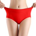 thumbnail image 2 of Siminsem Women’s Menstrual Period Underwear High Waisted Leak Proof Cotton Panties Postpartum Heavy Flow Briefs 3 Pack, Red,L, 2 of 9