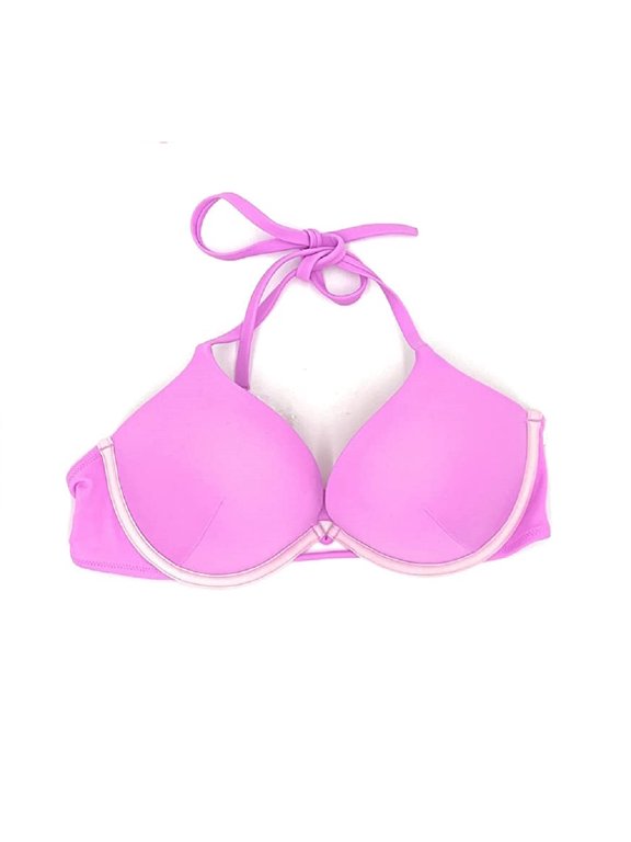 Bombshell Add-2-Cups Push-Up Swim Bikini Top Lavender Size 34D NWT