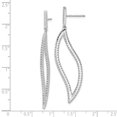 thumbnail image 4 of Cheryl M Sterling Silver Rhodium-plated Brilliant-cut CZ In and Out Geometric Post Dangle Earrings, 4 of 4