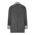 thumbnail image 5 of Herrnalise Women's Winter Warm Sherpa Lined Suede Leather Longline Coat with Horn Buttons Dark Gray,S, 5 of 6