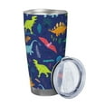 thumbnail image 2 of Susaid Dinosaurs Print 20oz Car Cup,Insulated Coffee Cup Fully Spill Proof Travel Coffee Mug, Stainless Steel Tumbler for Work Home Outdoor Car-Without Straw, 2 of 8