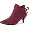 thumbnail image 1 of Unique Bargains Women's Pointy Toe Kitten Heel Ankle Booties, 1 of 6