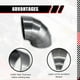 thumbnail image 4 of Circulares de Acero Inoxidable de 90 Grados con Radio Estrecho (Sin Soldar) - Cortados con y Desbarbados para Escapes Personalizados (5 Piezas) 1,75 Pulgadas, 4 of 5