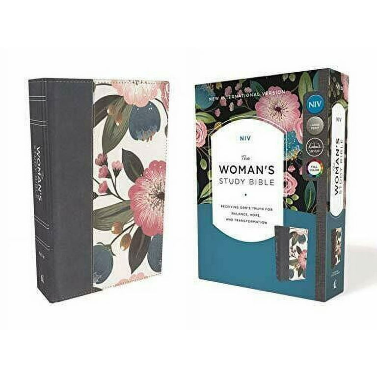NIV, the Woman's Study Bible, Cloth Over Board, Blue Floral