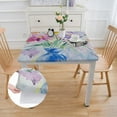 thumbnail image 2 of HAOXIT  Square Fabric Tablecloth, Spring Blooming Petals, Easy Care and Stain Resistant Bordered Table Cloth, Pastel Floral Blooms white, 2 of 7