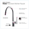thumbnail image 4 of Houzer VITPD-668-PC 15" Faucet Hole Brass Polished Chrome Vitale Pull Down Kitchen Faucet with CeraDox Technology, 4 of 9