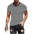 thumbnail image 2 of WAENQINLA Big And Tall Mens Striped Shirts Casual Crewneck Fashion Print Tees Summer Short Sleeve Basic T-Shirt Holiday Travel Tops, 2 of 5