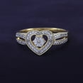 thumbnail image 3 of AFFY Heart Promise Ring | 0.05CT Round Natural White Diamond | 14K Yellow Gold over Silver-9, 3 of 7
