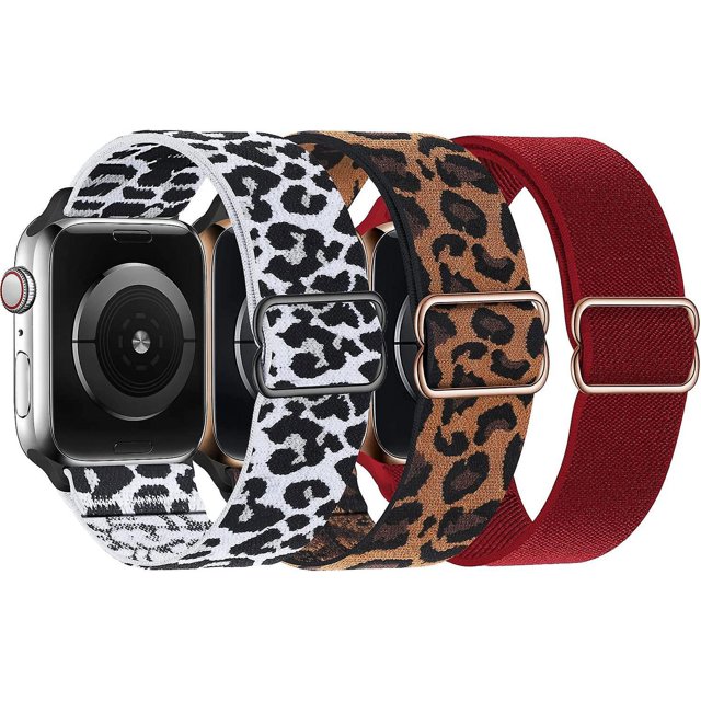 Banda elástica deportiva elástica compatible con Apple Watch Band 40 mm 41 mm 38 mm 45 mm 44 mm 42 mm Mujeres Hombres Stretch Scrunchie Trenzado Solo Loop Nylon para Iwa