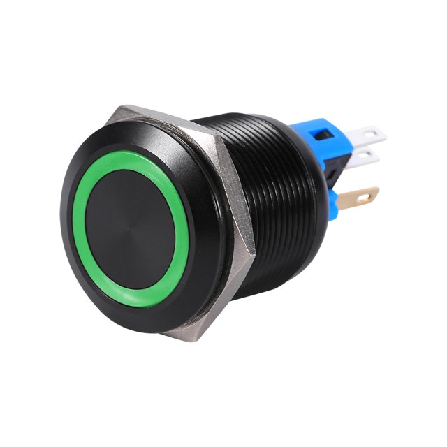 LAFGUR Push Button Switch, 22mm 12V LED Waterproof Self-locking Latching Push Button Switch On/Off LED Button Switch J Pin Terminal
